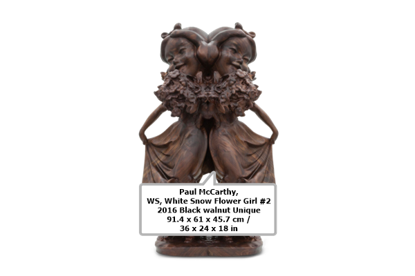Paul McCarthy

WS, White Snow Flower Girl #2
2016
Black walnut
Unique
91.4 x 61 x 45.7 cm / 36 x 24 x 18 in