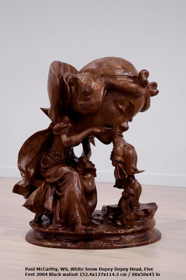 Paul McCarthy, WS, White Snow Dopey Dopey Head, Five Feet 2004 Black walnut 152.4x127x114.3 cm / 60x50x45 in