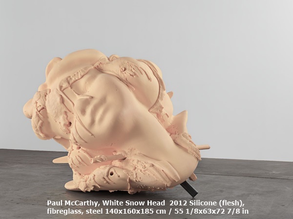 Paul McCarthy, White Snow Head  2012 Silicone (flesh), fibreglass, steel 140x160x185 cm / 55 1/8x63x72 7/8 in