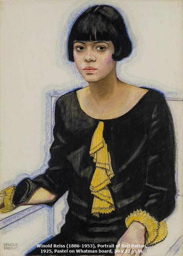 click to enlarge- double click to reduce Winold Reiss (1886-1953), Portrait of Sari Patton, 1925, Pastel on Whatman board, 30 x 21 ½ in.