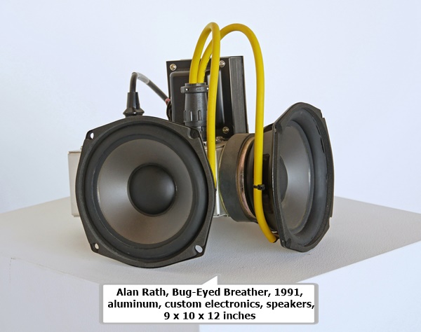 click to enlarge- double click to reduce Alan Rath, Bug-Eyed Breather, 1991, aluminum, custom electronics, speakers, 9 x 10 x 12 inches