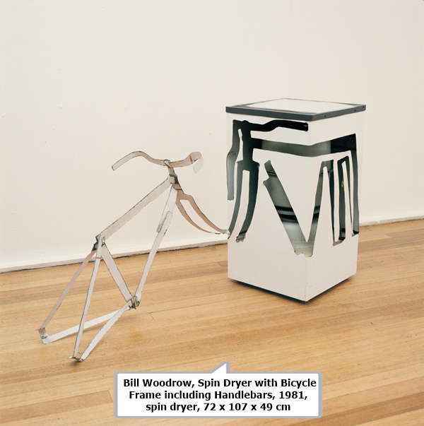 click to enlarge- double click to reduce Bill Woodrow, Spin Dryer with Bicycle Frame including Handlebars, 1981, spin dryer, 72 x 107 x 49 cm