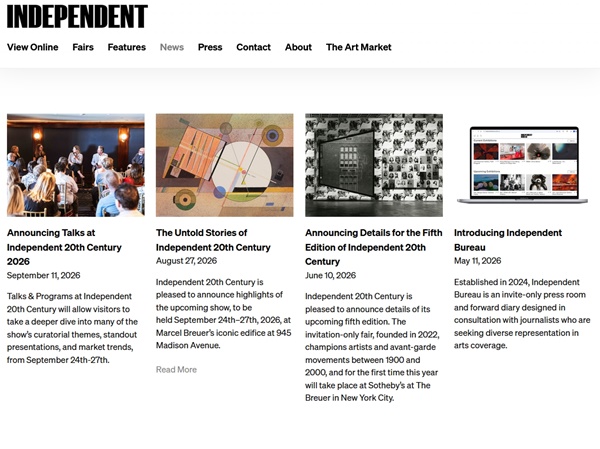click to enlarge- double click to reduce Independent 20th Century 2026, New York NY U.S.A. - September 24 > 27, 2026 @Independent_hq