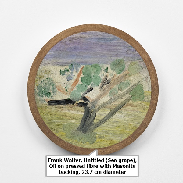 Frank Walter, Untitled (Sea grape), Oil on pressed fibre with Masonite backing, 23.7 cm diameter
