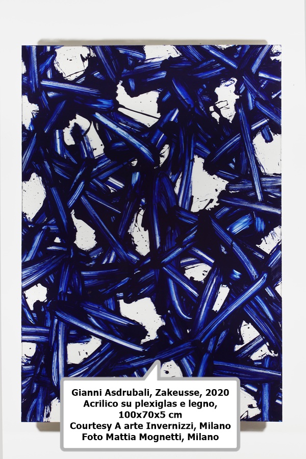 Gianni Asdrubali
Zakeusse, 2020
Acrilico su plexiglas e legno, 100x70x5 cm

Courtesy A arte Invernizzi, Milano
Foto Mattia Mognetti, Milano