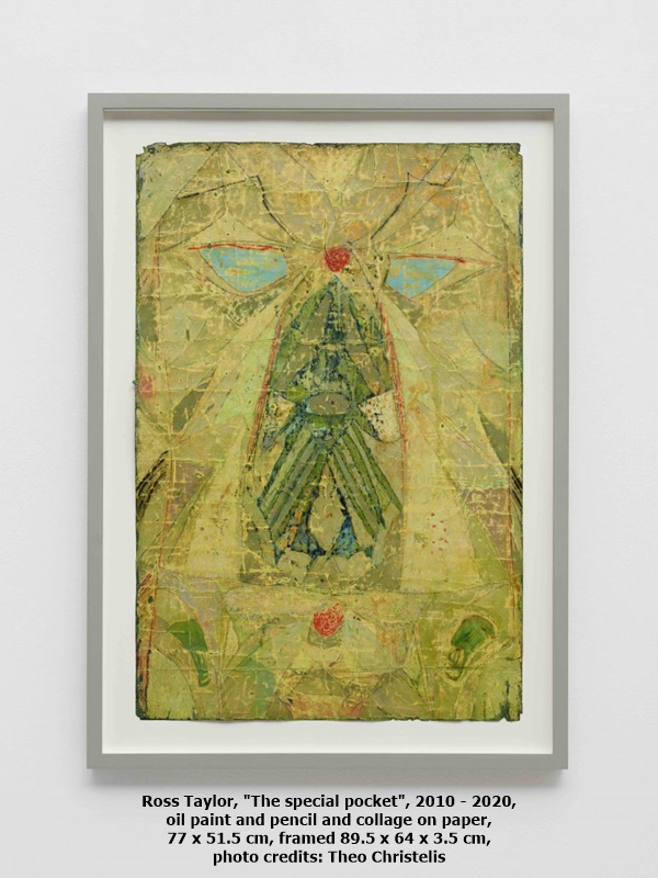 click to enlarge- double click to reduce Ross Taylor, The special pocket, 2010 - 2020, oil paint and pencil and collage on paper, 77 x 51.5 cm, framed 89.5 x 64 x 3.5 cm, photo credits: Theo Christelis