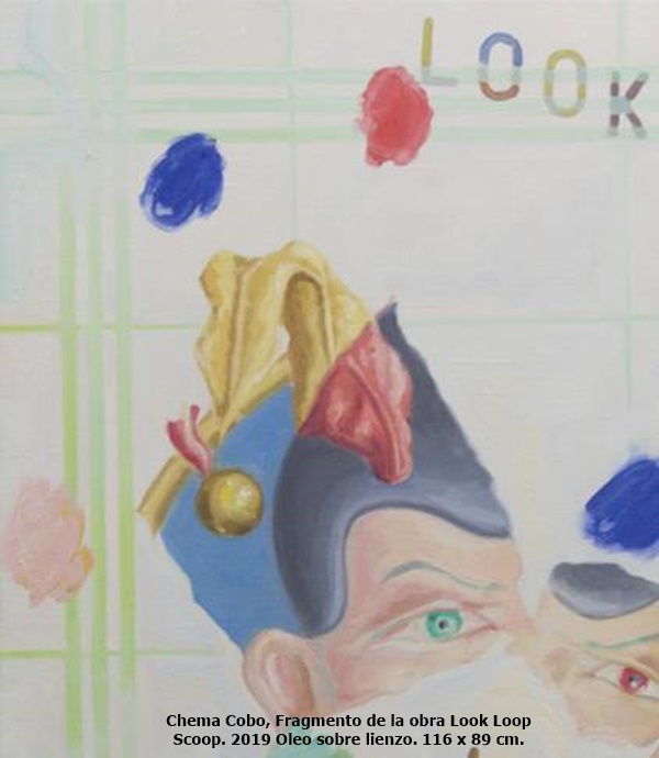 Chema Cobo, Fragmento de la obra Look Loop Scoop. 2019 Oleo sobre lienzo. 116 x 89 cm.