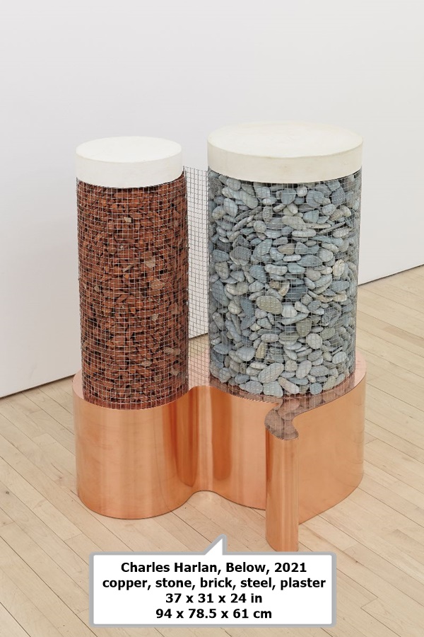 Charles Harlan, Below, 2021
copper, stone, brick, steel, plaster
37 x 31 x 24 in
94 x 78.5 x 61 cm 