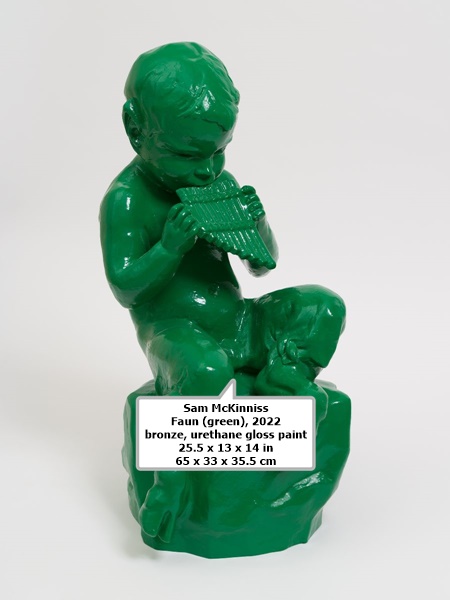 click to enlarge- double click to reduce Sam McKinniss
Faun (green), 2022
bronze, urethane gloss paint
25.5 x 13 x 14 in
65 x 33 x 35.5 cm