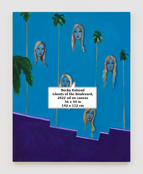 click to enlarge- double click to reduce Becky Kolsrud
Ghosts of the Boulevard, 2022
oil on canvas
56 x 44 in
142 x 112 cm