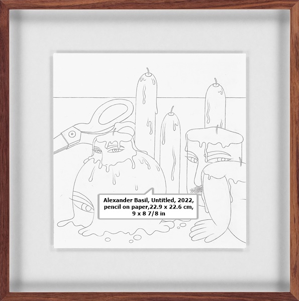 click to enlarge- double click to reduce Alexander Basil, Untitled, 2022, pencil on paper,22.9 x 22.6 cm, 9 x 8 7/8 in