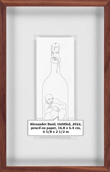 click to enlarge- double click to reduce Alexander Basil, Untitled, 2022, pencil on paper, 16.8 x 6.4 cm, 6 5/8 x 2 1/2 in