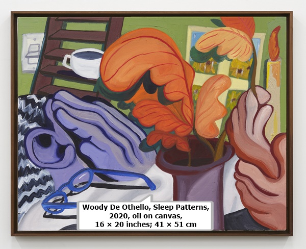 click to enlarge- double click to reduce Woody De Othello, Sleep Patterns, 2020, oil on canvas, 16 × 20 inches; 41 × 51 cm