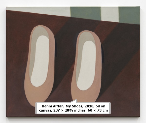 Henni Alftan, My Shoes, 2020, oil on canvas, 23⅝ × 28¾ inches; 60 × 73 cm
