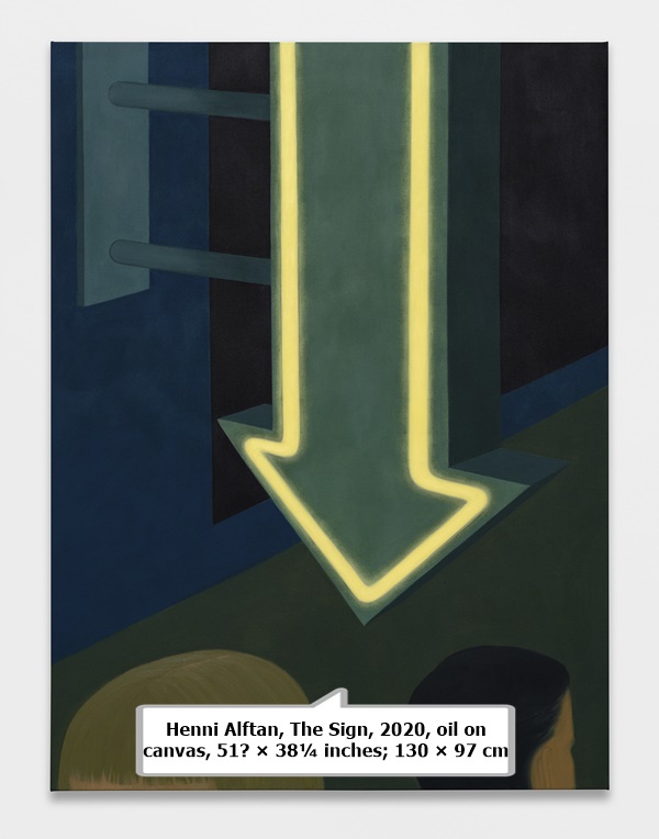 Henni Alftan, The Sign, 2020, oil on canvas, 51⅛ × 38¼ inches; 130 × 97 cm