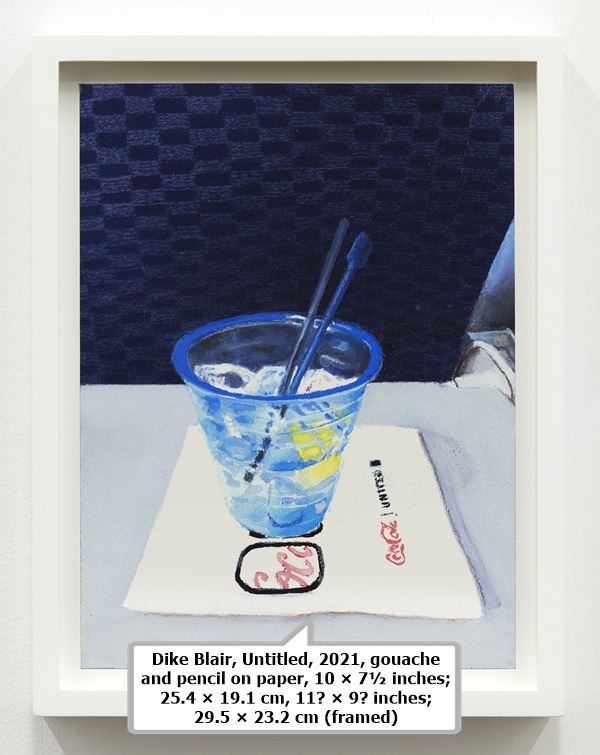 Dike Blair, Untitled, 2021, gouache and pencil on paper, 10 × 7½ inches; 25.4 × 19.1 cm, 11⅝ × 9⅛ inches; 29.5 × 23.2 cm (framed)