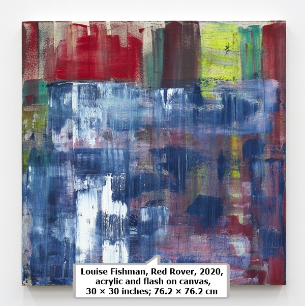 Louise Fishman, Red Rover, 2020, acrylic and flash on canvas, 30 × 30 inches; 76.2 × 76.2 cm