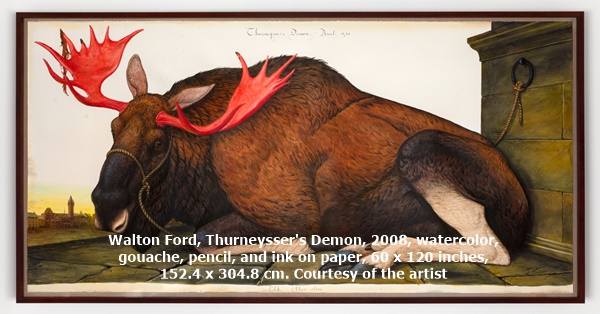 click to enlarge- double click to reduce Walton Ford, Thurneysser's Demon, 2008, watercolor, gouache, pencil, and ink on paper, 60 x 120 inches, 152.4 x 304.8 cm. Courtesy of the artist