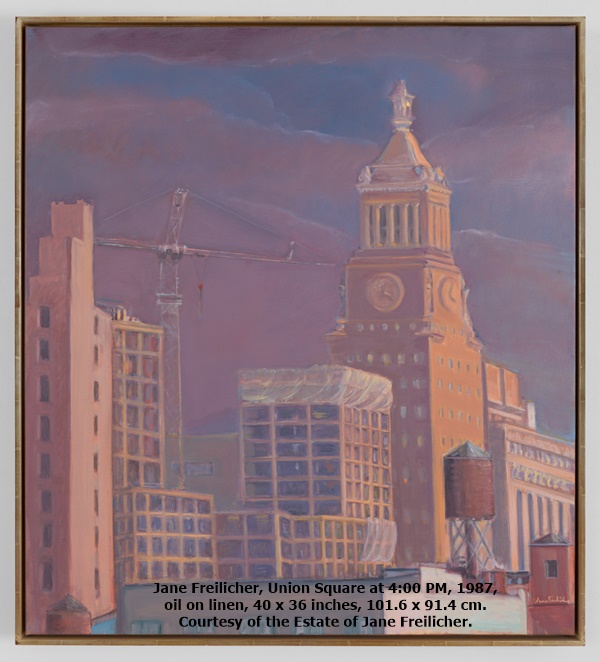 click to enlarge- double click to reduce Jane Freilicher, Union Square at 4:00 PM, 1987, oil on linen, 40 x 36 inches, 101.6 x 91.4 cm. Courtesy of the Estate of Jane Freiliche