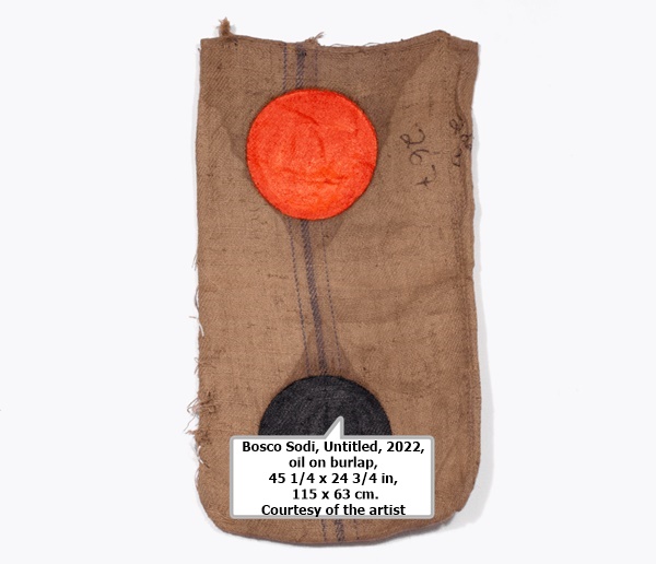 click to enlarge- double click to reduce Bosco Sodi, Untitled, 2022, oil on burlap, 45 1/4 x 24 3/4 in, 115 x 63 cm. Courtesy of the artist