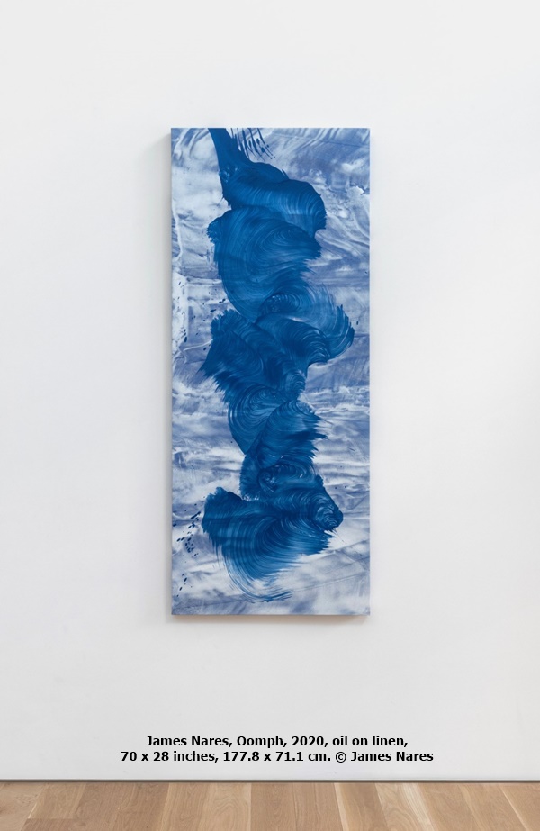 click to enlarge- double click to reduce James Nares, Oomph, 2020, oil on linen, 70 x 28 inches, 177.8 x 71.1 cm. © James Nares