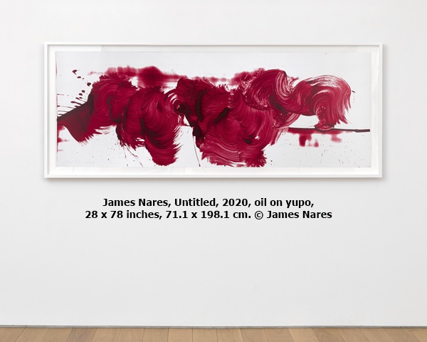 click to enlarge- double click to reduce James Nares, Untitled, 2020, oil on yupo, 28 x 78 inches, 71.1 x 198.1 cm. © James Nares