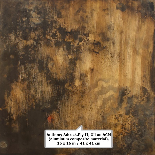 click to enlarge- double click to reduce Anthony Adcock,Ply II, Oil on ACM (aluminum composite material), 16 x 16 in / 41 x 41 cm