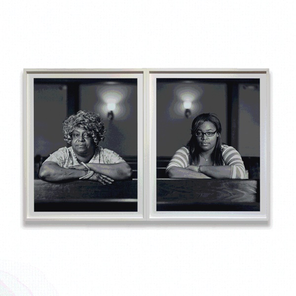click to enlarge- double click to reduce Dawoud Bey, Jean Shamburger and Kyrian McDaniel, 2012, archival pigment print, diptych, overall: 40 13/16 x 65 5/8 x 1 5/8 inches , edition of 6 with 2 APs