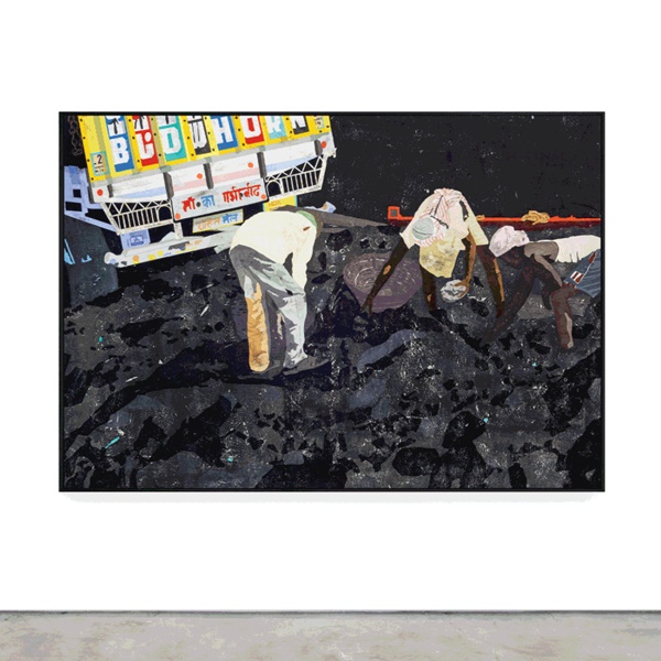 click to enlarge- double click to reduce Hugo McCloud, cop26, 2021, single use plastic mounted on panel, framed: 66 1/2 x 95 1/2 x 2 7/8 inches