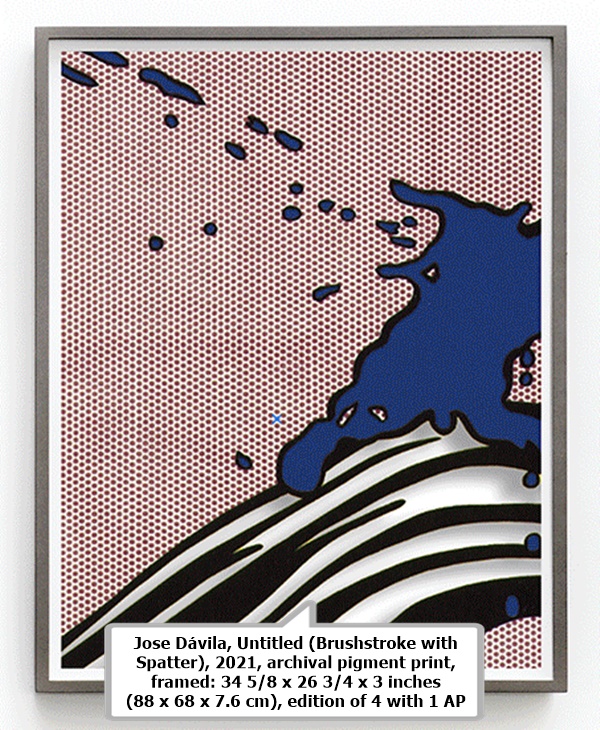 click to enlarge- double click to reduce Jose Dávila, Untitled (Brushstroke with Spatter), 2021, archival pigment print, framed: 34 5/8 x 26 3/4 x 3 inches (88 x 68 x 7.6 cm), edition of 4 with 1 AP