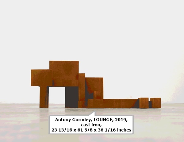 click to enlarge- double click to reduce Antony Gormley, LOUNGE, 2019, cast iron, 23 13/16 x 61 5/8 x 36 1/16 inches