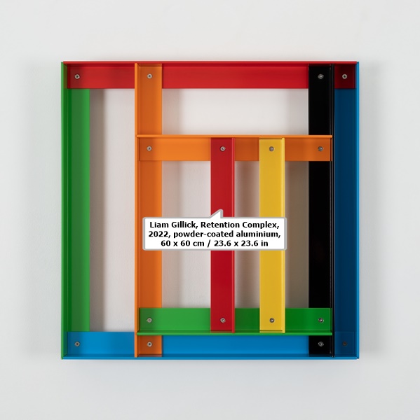 click to enlarge- double click to reduce Liam Gillick, Retention Complex, 2022, powder-coated aluminium, 60 x 60 cm / 23.6 x 23.6 in