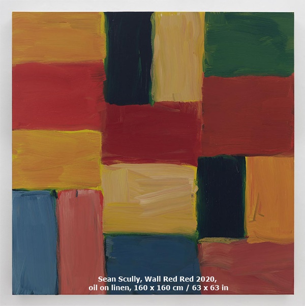 click to enlarge- double click to reduce Sean Scully, Wall Red Red 2020, oil on linen, 160 x 160 cm / 63 x 63 in