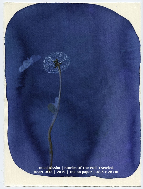 Inbal Nissim | Stories Of The Well Traveled Heart #13 | 2019 | Ink on paper | 38.5 x 28 cm