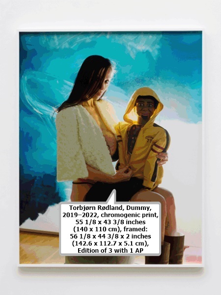 click to enlarge- double click to reduce Torbjørn Rødland, Dummy, 2019–2022, chromogenic print, 55 1/8 x 43 3/8 inches (140 x 110 cm), framed: 56 1/8 x 44 3/8 x 2 inches (142.6 x 112.7 x 5.1 cm), Edition of 3 with 1 AP