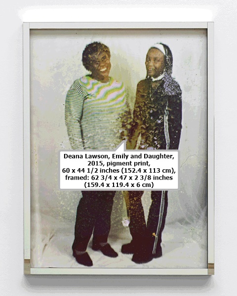 click to enlarge- double click to reduce Deana Lawson, Emily and Daughter, 2015, pigment print, 60 x 44 1/2 inches (152.4 x 113 cm), framed: 62 3/4 x 47 x 2 3/8 inches (159.4 x 119.4 x 6 cm)