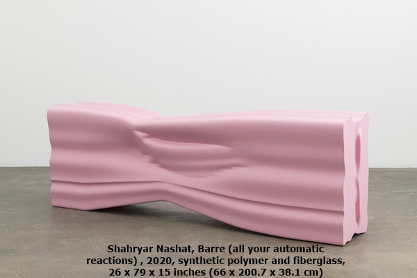 Shahryar Nashat, Barre (all your automatic reactions)
, 2020, synthetic polymer and fiberglass, 26 x 79 x 15 inches (66 x 200.7 x 38.1 cm)