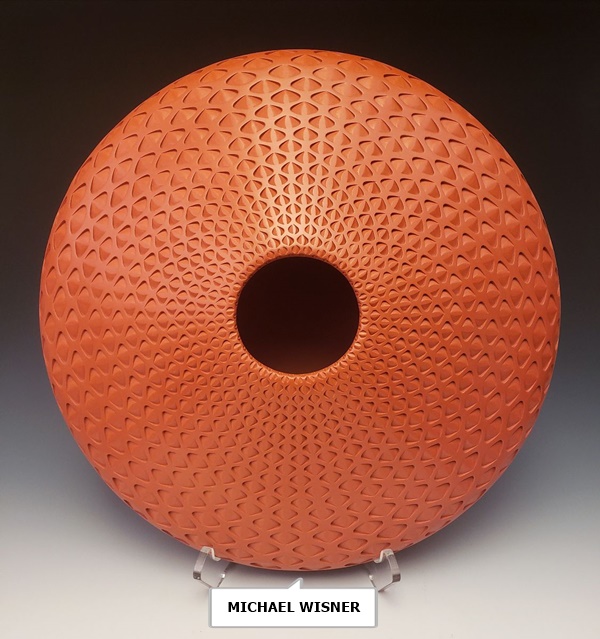 click to enlarge- double click to reduce MICHAEL WISNER
Red Oval (44)
Handmade Clay
5 x 15 x 15 inches