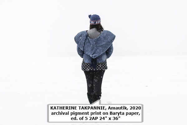 click to enlarge- double click to reduce KATHERINE TAKPANNIE
Amautik, 2020
archival pigment print on Baryta paper, ed. of 5 2AP
24' x 36'