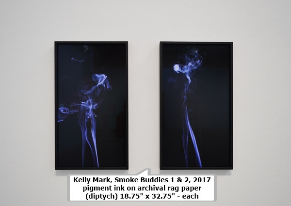 click to enlarge- double click to reduce Kelly Mark
Smoke Buddies 1 & 2, 2017
pigment ink on archival rag paper (diptych)
18.75' x 32.75' - each'