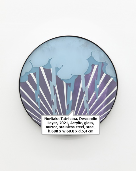 click to enlarge- double click to reduce Noritaka Tatehana, Descendin Layer, 2021, Acrylic, glass, mirror, stainless steel, steel, h.600 x w.60.0 x d.5,4 cm