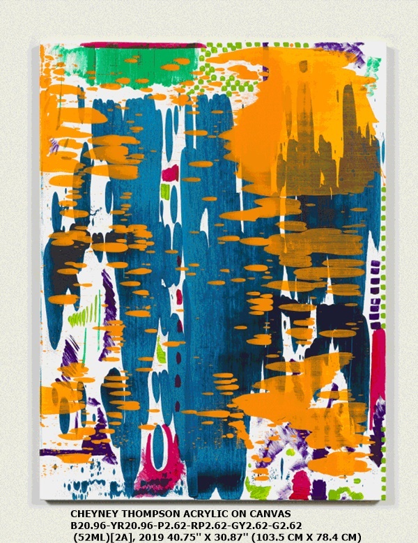 CHEYNEY THOMPSON
B20.96-YR20.96-P2.62-RP2.62-GY2.62-G2.62 (52ML)[2A], 2019
40.75'' X 30.87'' (103.5 CM X 78.4 CM)
ACRYLIC ON CANVAS