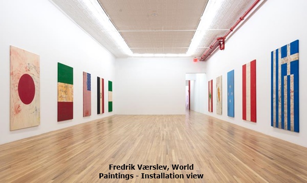 click to enlarge- double click to reduce Fredrik Værslev, World Paintings - Installation view
