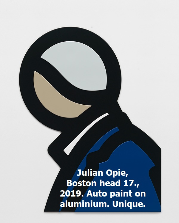 click to enlarge- double click to reduce Julian Opie, Boston head 17., 2019. Auto paint on aluminium. Unique.