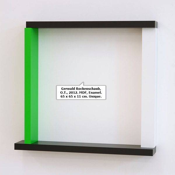 click to enlarge- double click to reduce Gerwald Rockenschaub, O.T., 2012. MDF, Enamel. 65 x 65 x 11 cm. Unique.