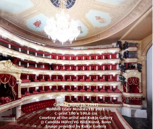 click to enlarge- double click to reduce Candida Höfer (b. 1944)
Bolshoi Teatr Moskwa III 2017
C-print
180 x 199.6 cm
Courtesy of the artist and Kukje Gallery
© Candida Höfer/VG Bild-Kunst, Bonn
Image provided by Kukje Gallery