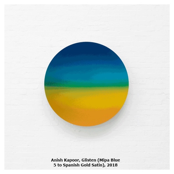 click to enlarge- double click to reduce Anish Kapoor, Glisten (Mipa Blue 5 to Spanish Gold Satin), 2018