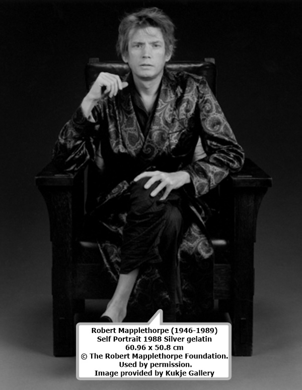 Robert Mapplethorpe (1946-1989)
Self Portrait
1988
Silver gelatin
60.96 x 50.8 cm
© The Robert Mapplethorpe Foundation. Used by permission.
Image provided by Kukje Gallery