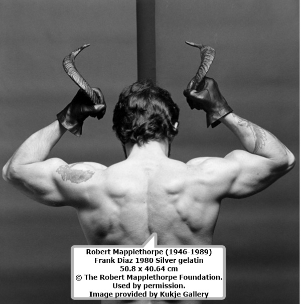 Robert Mapplethorpe (1946-1989)
Frank Diaz
1980
Silver gelatin
50.8 x 40.64 cm
© The Robert Mapplethorpe Foundation. Used by permission.
Image provided by Kukje Gallery