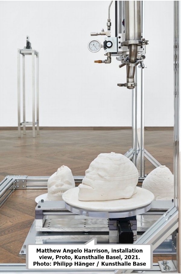 click to enlarge- double click to reduce Matthew Angelo Harrison, installation view, Proto, Kunsthalle Basel, 2021. Photo: Philipp Hänger / Kunsthalle Base